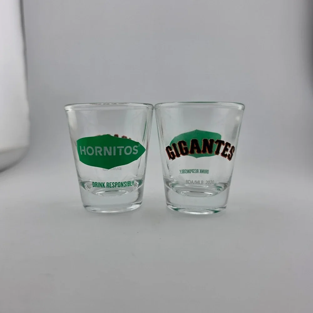 Hornitos Shot Glass San Francisco Giants‎ MLB 2020 Clear Good Condition Set of 2